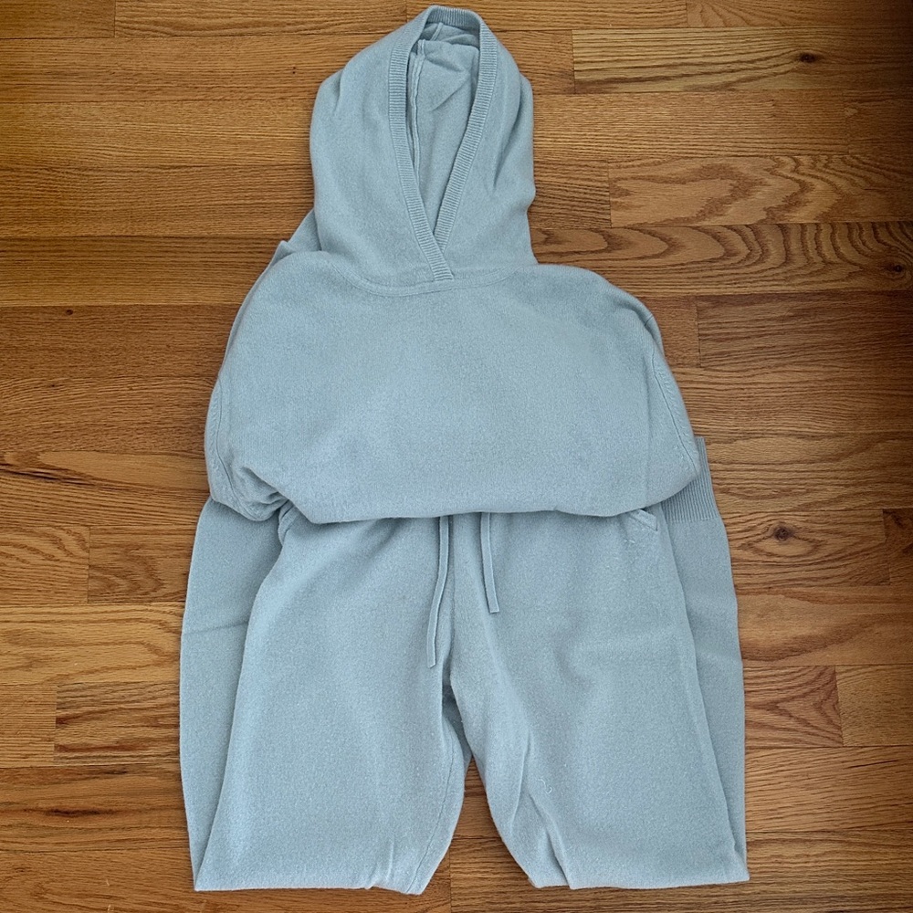 Something Navy Light Blue Hoodie and Joggers Set